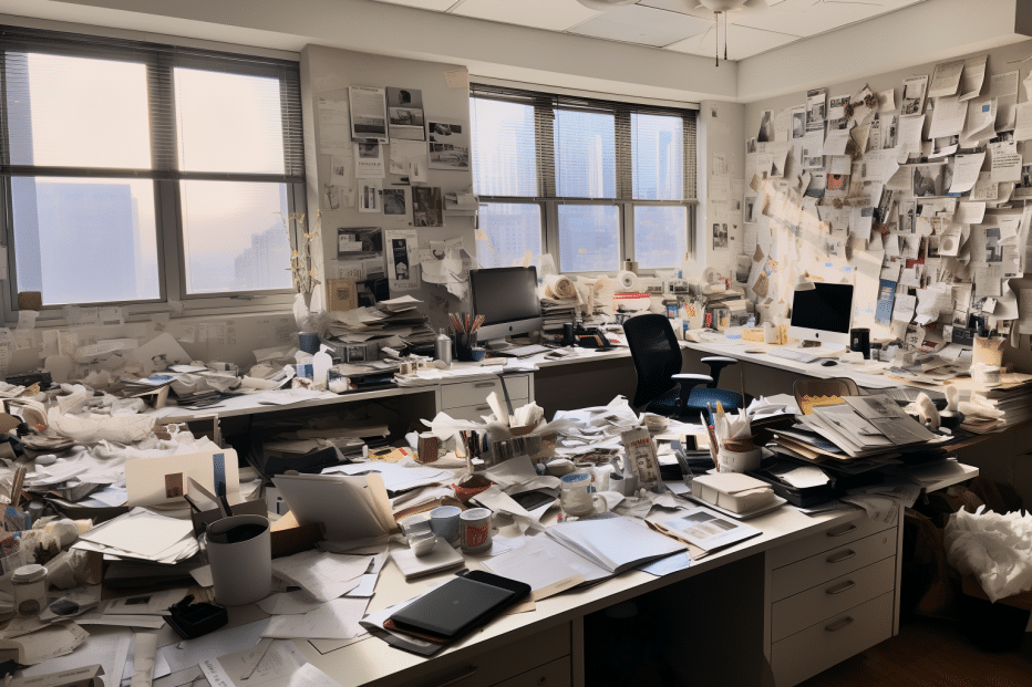 disorganized office